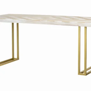 Mesa Comedor Madera-Metal Blan.-Dora. 180X90X77 Cm