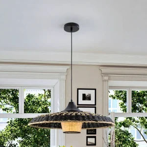 Fiji Lamp Papel Trenzado Negro/Nat