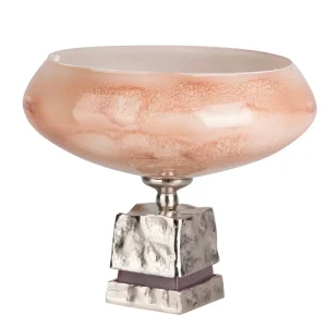 Centro Cristal Aluminio Rosa Nickel 36x36x31 Cm