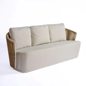 Sofá de cuerda y aluminio líneas rectas