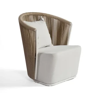 Sillón de aluminio y cuerda respaldo alto