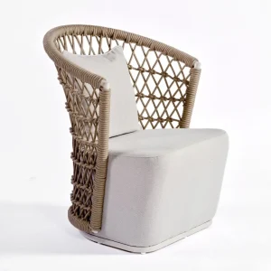 Sillón de cuerda y aluminio respaldo red alto