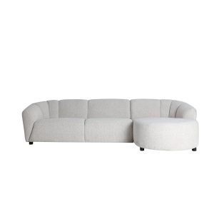 Sofá Gland en poliéster blanco blanco acabado jaspeado – Estilo Contemporáneo