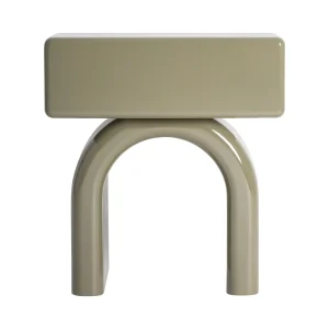 Mesita de Noche Stage en madera dm verde verde acabado brillo – Estilo Contemporáneo