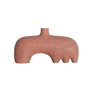 Jarrón Milo en resina terracota terracota acabado rugoso – Estilo Contemporáneo
