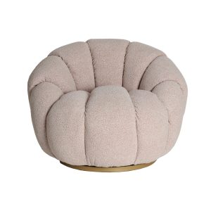 Sillón Wangen en poliéster rosa palo rosa palo – Estilo Contemporáneo
