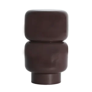 Mesa Auxiliar Moka en hierro chocolate chocolate acabado brillo – Estilo Contemporáneo