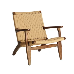 Sillón Jeshare en madera de olmo marrón marrón – Estilo boho