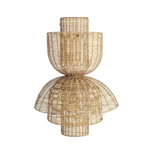 Aplique Plissé Rattan en ratán marrón – Estilo Nórdico