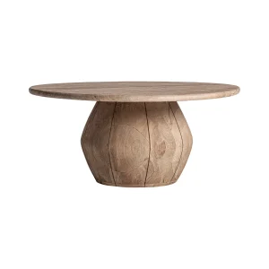 Mesa de Centro Jacquard en madera de mango marrón claro – Estilo Contemporáneo