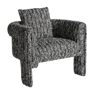 Sillón Kostov en poliéster negro jaspeado – Estilo Contemporáneo
