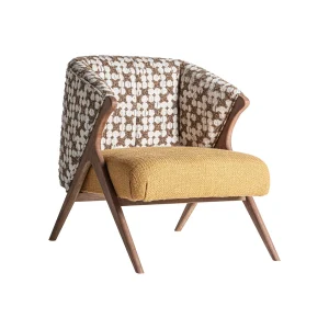 Sillón Dolving en poliéster ocre – Estilo Clásico