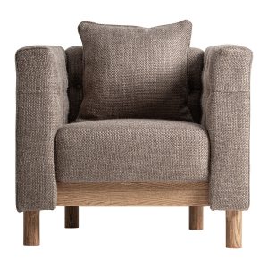 Sillón Carlton en poliéster gris jaspeado – Estilo colonial