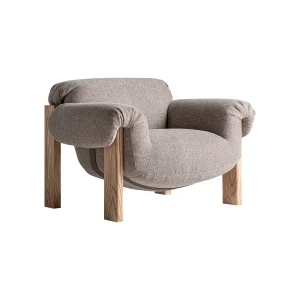 Sillón Hesse en madera de caucho marrón – Estilo Contemporáneo