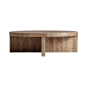 Mesa de Centro Norvik en madera de olmo marrón – Estilo Clásico