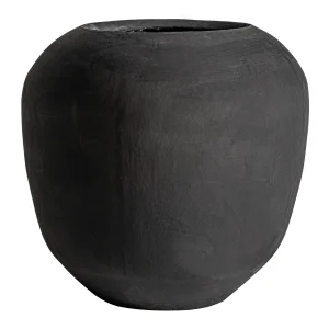 Macetero Gloria en cemento negro – Estilo Contemporáneo