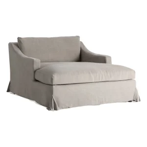 Chaise Longue Arsac en lino gris – Estilo Contemporáneo