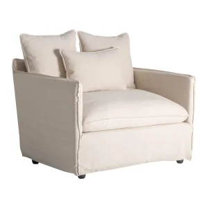 Sillón Pugnac en lino beige – Estilo Contemporáneo