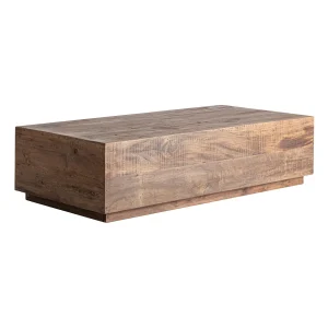 Mesa de Centro Selby en madera recuperada marrón natural – Estilo rústico