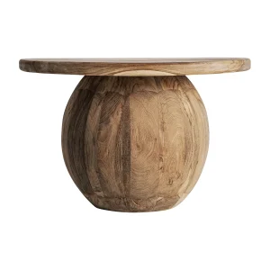 Mesa de Centro Erloy en madera de teka reciclada marrón claro envejecido – Estilo rústico