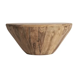 Mesa de Centro Erloy en madera de teka reciclada marrón claro envejecido – Estilo rústico