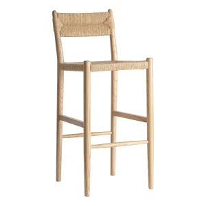 Taburete Jaleha en madera de olmo marrón claro – Estilo Contemporáneo