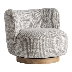 Sillón Oderzo en poliéster gris jaspeado – Estilo colonial