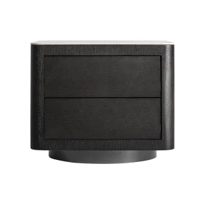 Mesita de Noche Wholen en madera dm negro – Estilo art deco