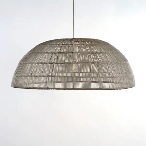 Pantalla redonda ratán sintético color piedra 60