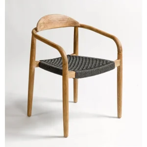 Silla de cuerda color gris